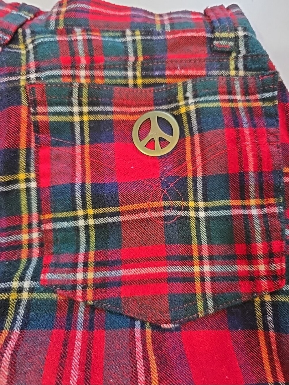 Vintage Moschino Tartan Red Plaid Wool Pants Size 29 - Picture 12 of 12